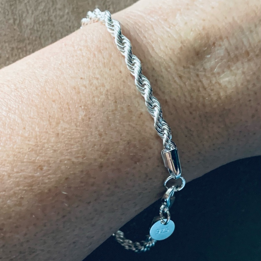 Sterling Silver Rope Bracelet NWOT